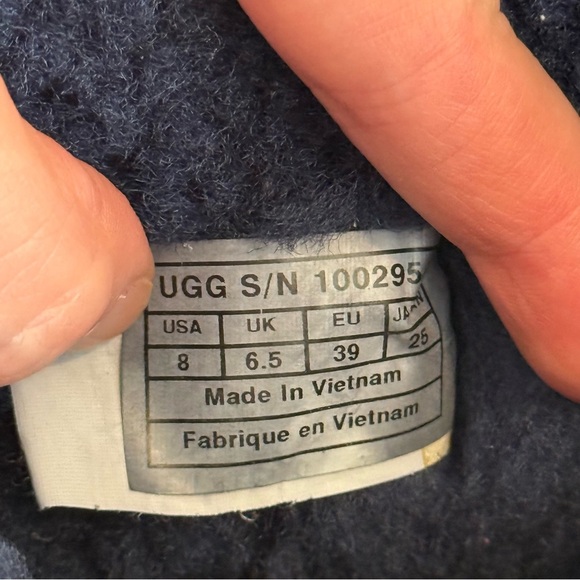 Ugg Bailey Bow II Boots fur Lined High Top Navy Blue size 8 suede round toe - Picture 12 of 13